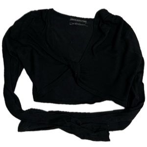 Urban Outfitters Black Long Sleeve Crop Top